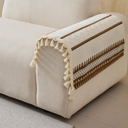 Banjara Weave Series Tassel Chenille Couch Cover Quilted Non-Slip Washable Sofa Slipcover (Cream)
