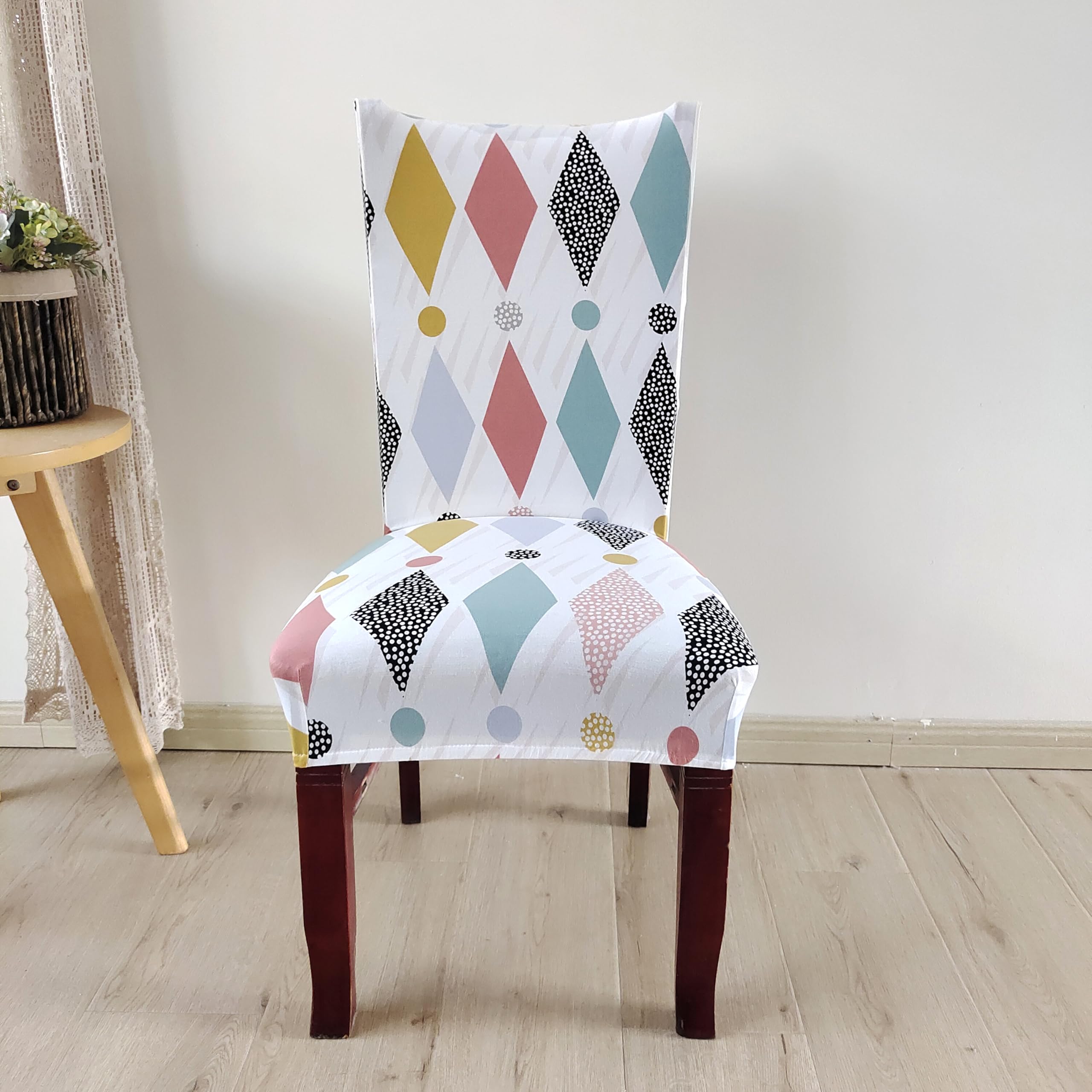 Elastic Chair Cover Stretch Removable Washable (White)