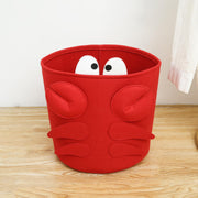 Felt Kids Cartoon Laundry Basket Round Storage Basket Laundry Organizer