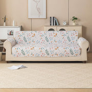 Gulnaar Series Anti-Slip Sofa Cover Mat with Pocket – Polyester Couch Protector(Blush Meadow)