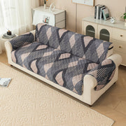 Gulnaar Series Anti-Slip Sofa Cover Mat with Pocket – Polyester Couch Protector(Sandstone)
