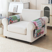 'Aura Petal Series' Quilted Sofa Mat Printed – Anti Slip (Flora Jade)