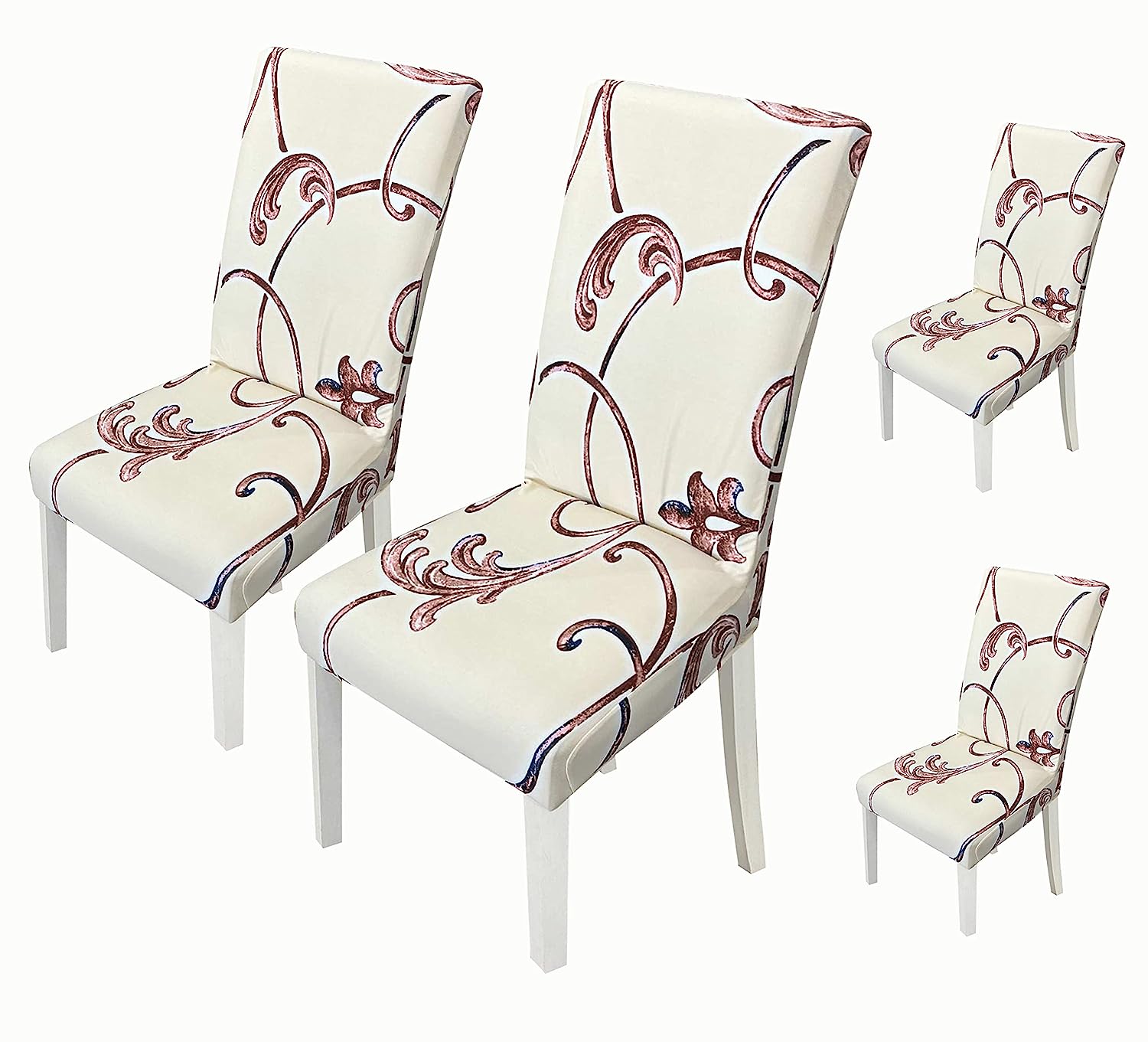 Printed Chair Cover - (Beige Orchid Stem)