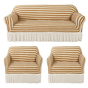 Turkish Bubble Frill Five Seater 3 + 1 + 1 Sofa Slipcovers 280 GSM