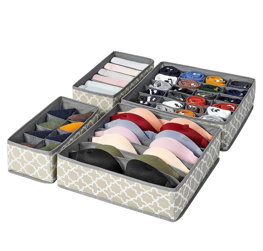 Foldable Storage Box Drawer Divider Organizer Set of 4