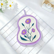 Tulip Flower Shaped Hanging Towels Set of 2 (Purple/Yellow)