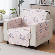 Mughal Series Anti-Slip Sofa Cover Mat with Pocket – Polyester Couch Protector(Kamdhenu)