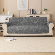 Gulnaar Series Anti-Slip Sofa Cover Mat with Pocket – Polyester Couch Protector(Clay Petal)