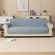 Gulnaar Series Anti-Slip Sofa Cover Mat with Pocket – Polyester Couch Protector(Pastel Bloom)