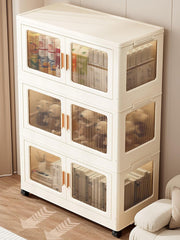 Foldable Storage Box Cabinet Wardrobe Organizer with Wheels