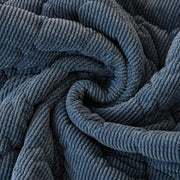 Waffle Quilt Corduroy Chenille Sofa Cover – Quilted, Non-Slip, Washable & Durable Protector (Blue)