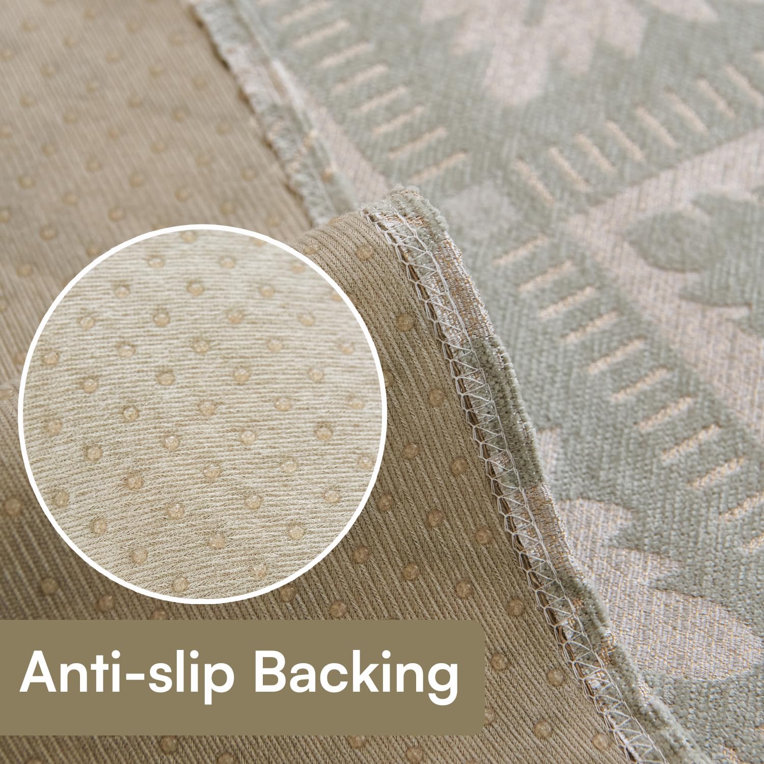 Lumen Series Chenille Jacquard Couch Cover – Quilted Non-Slip Washable Sofa (Green)