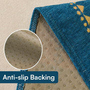 Rangoli Series Chenille Bohemia Couch Cover Quilted Non-Slip Washable Sofa Slipcover (Blue)