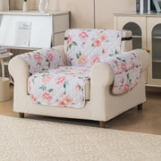 Gulnaar Series Anti-Slip Sofa Cover Mat with Pocket – Polyester Couch Protector(Rose Bloom)