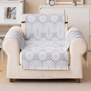 Quilted Printed Sofa Cover for Indian Sofa Set – Washable (Grey Loop)