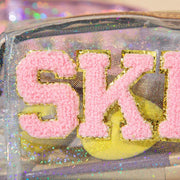 Set of 3 Transparent Makeup Bag Waterproof Cosmetic Bags (Blue+Pink+White)