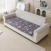'Gulnaar Series' Printed Quilted Sofa Cover for 1/2/3/4 Seater – Anti-Slip (Walnut Noir)