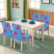 Chair Cover Protector Seat Slipcover (Blue/Red Flower)