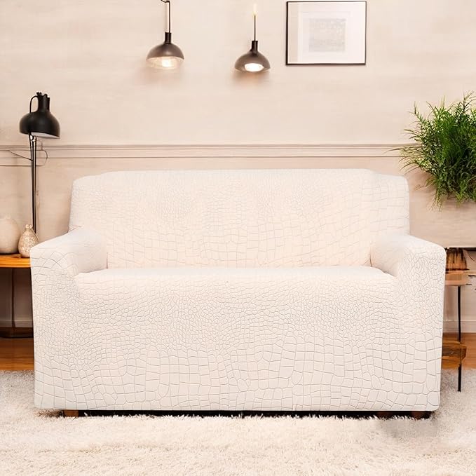 Universal Crocodile Texture Jacquard Fabric Sofa Cover (Beige)