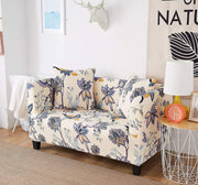 Universal Stretchable Sofa Cover-Beige Blue Butterfly