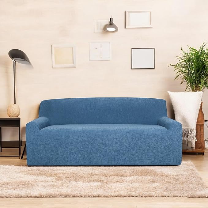 Universal Crocodile Texture Jacquard Fabric Sofa Cover (Blue)