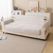 Quilted Printed Sofa Cover for Indian Sofa Set – Washable (Beige Stem)
