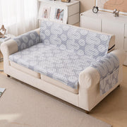 Quilted Printed Sofa Cover for Indian Sofa Set – Washable (Grey Loop)