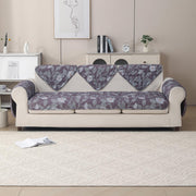 'Gulnaar Series' Printed Quilted Sofa Cover for 1/2/3/4 Seater – Anti-Slip (Walnut Noir)