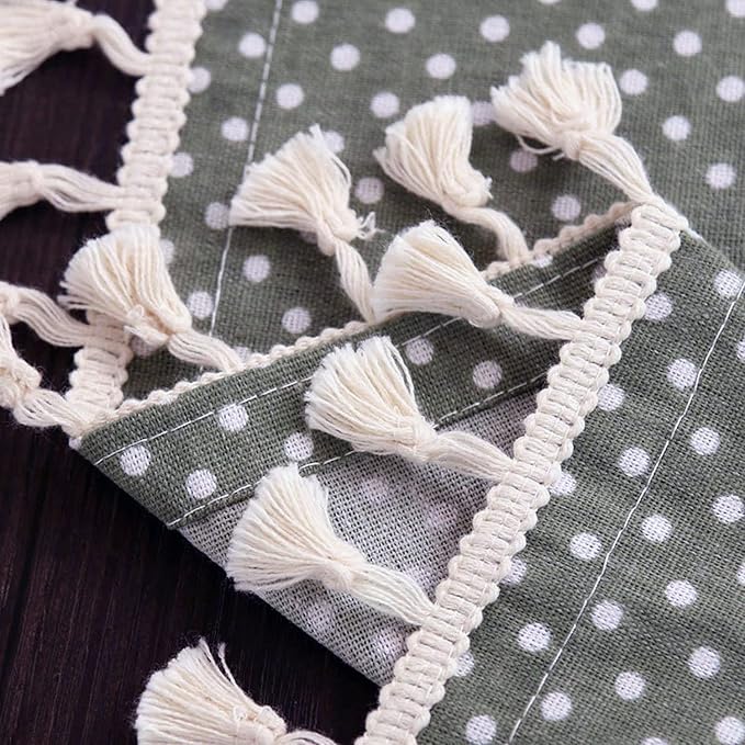 Rectangle Cotton Linen Table Cloth (140x180cm, Grey Polka)