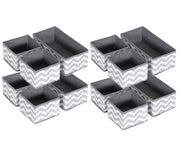 Storage Box/ Organizer Cube for Closet/ Dresser/ Drawer - Set of 3 Grey Wave