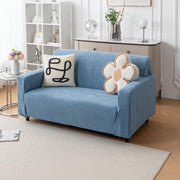 Premium Jacquard Fabric 220 GSM Sofa Cover – Soft, Stretchable (Light Blue)
