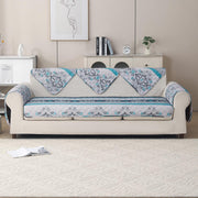 'Aura Petal Series' Quilted Sofa Mat Printed – Anti Slip (Boho Green)