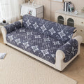 Gulnaar Series Anti-Slip Sofa Cover Mat with Pocket – Polyester Couch Protector(Silver Moss)