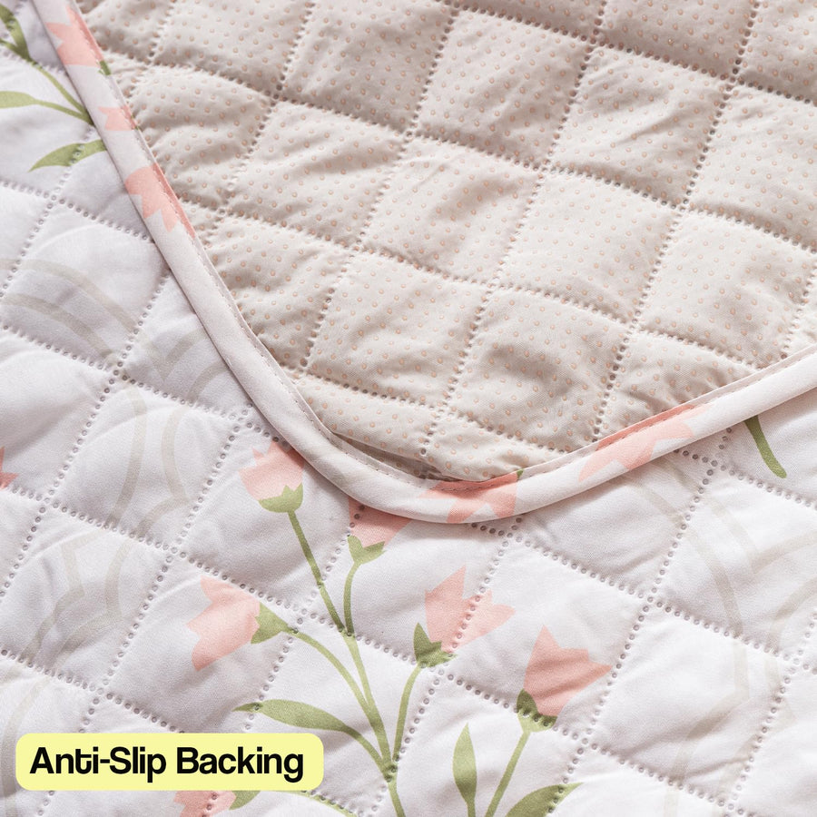 Printed Quilted Sofa Cover for 1/2/3/4 Seater Anti-Slip- Gulbahar