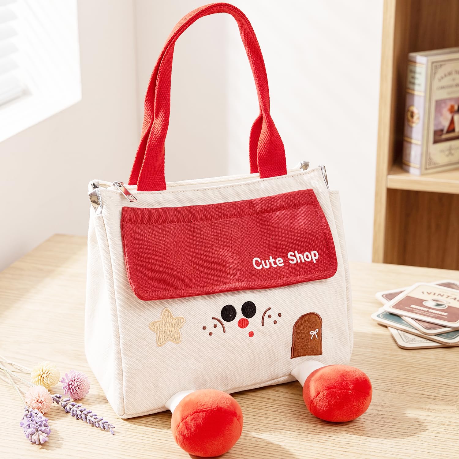 3D Leg Insulated Lunch Bag, Cute Thermal Lunch Tote, Large Capacity Meal Bag