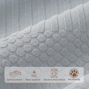 Ridge Plush Sofa Cover Floral Design - Grey