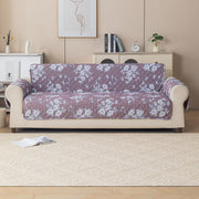 Gulnaar Series Anti-Slip Sofa Cover Mat with Pocket – Polyester Couch Protector(Walnut Noir)