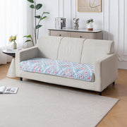Printed Quilted Sofa Cover for 1/2/3/4 Seater Anti-Slip- Gulshan Sky