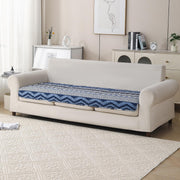 'Aura Petal Series' Quilted Sofa Mat Printed – Anti Slip (Boho Navy)