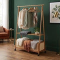 Wooden Floor Standing Clothes Hanger Rack