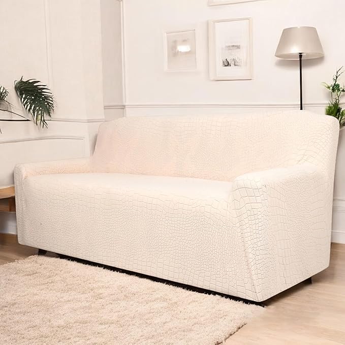 Universal Crocodile Texture Jacquard Fabric Sofa Cover (Beige)