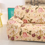 Printed Sofa Cover - Beige Flower Pink Green