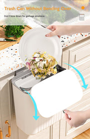 Hanging Kitchen Trash Can With Lid Hanging Wall Storage Bucket (7 lItre, White)