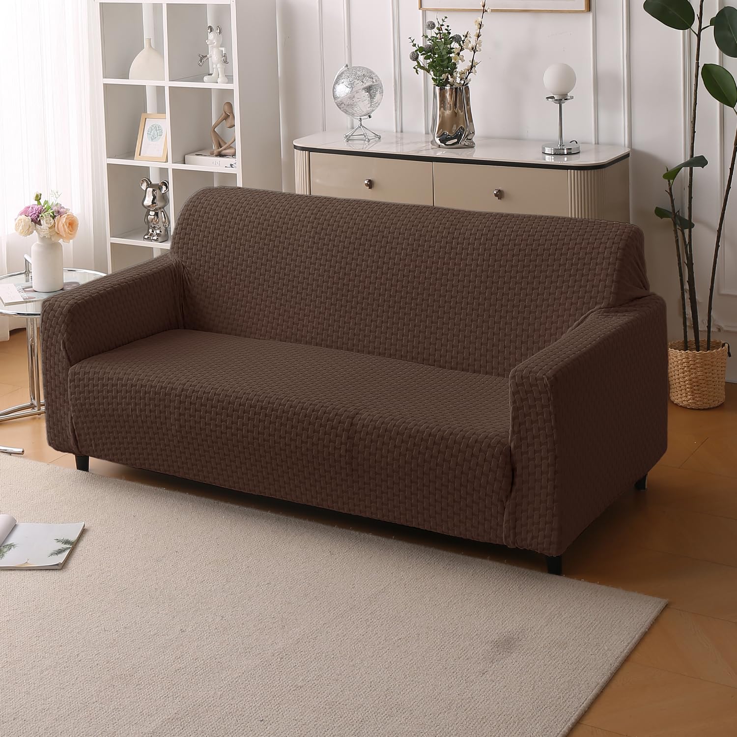 Elegant Jacquard Fabric 220 GSM Sofa Cover (3+1+1)