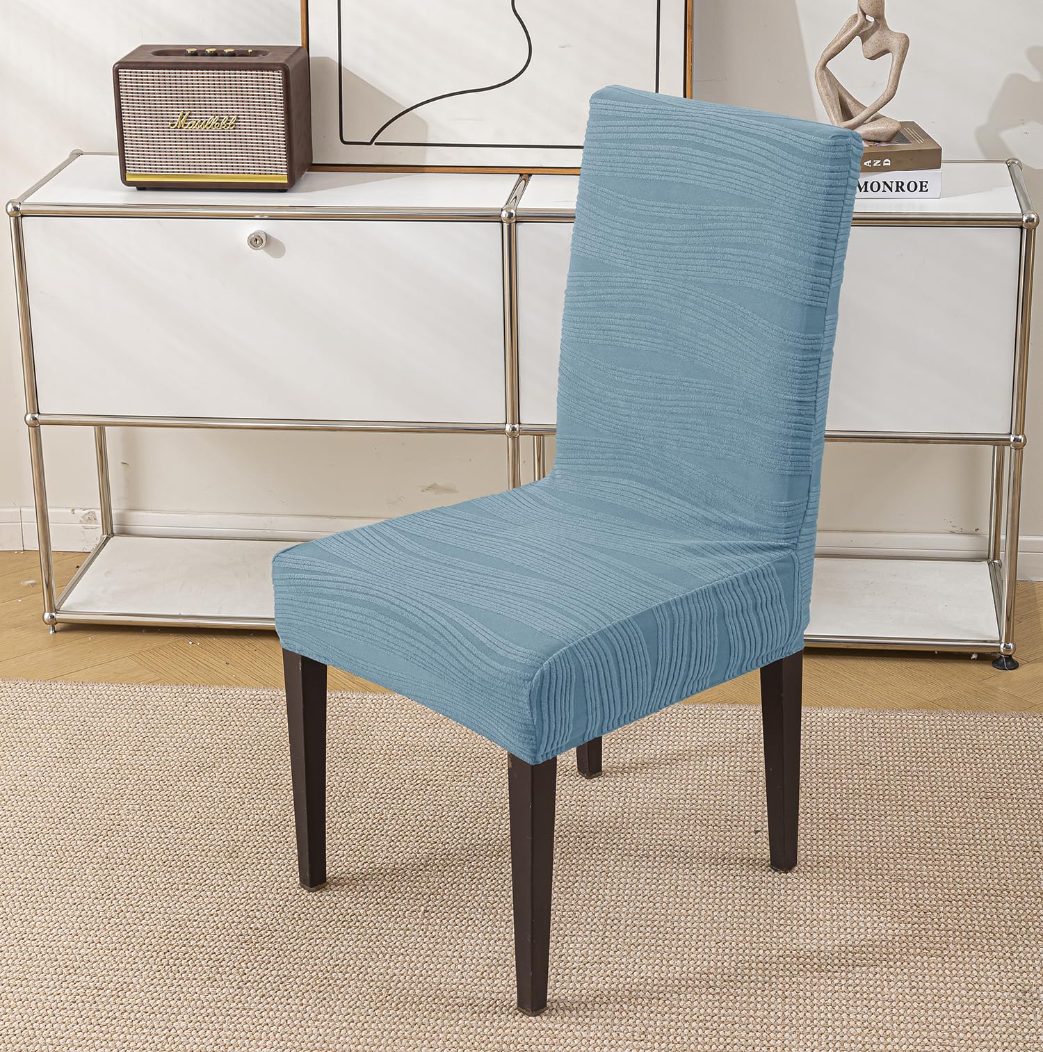 Stretchy Universal Jacquard Waterproof Chair Cover (Light Blue)