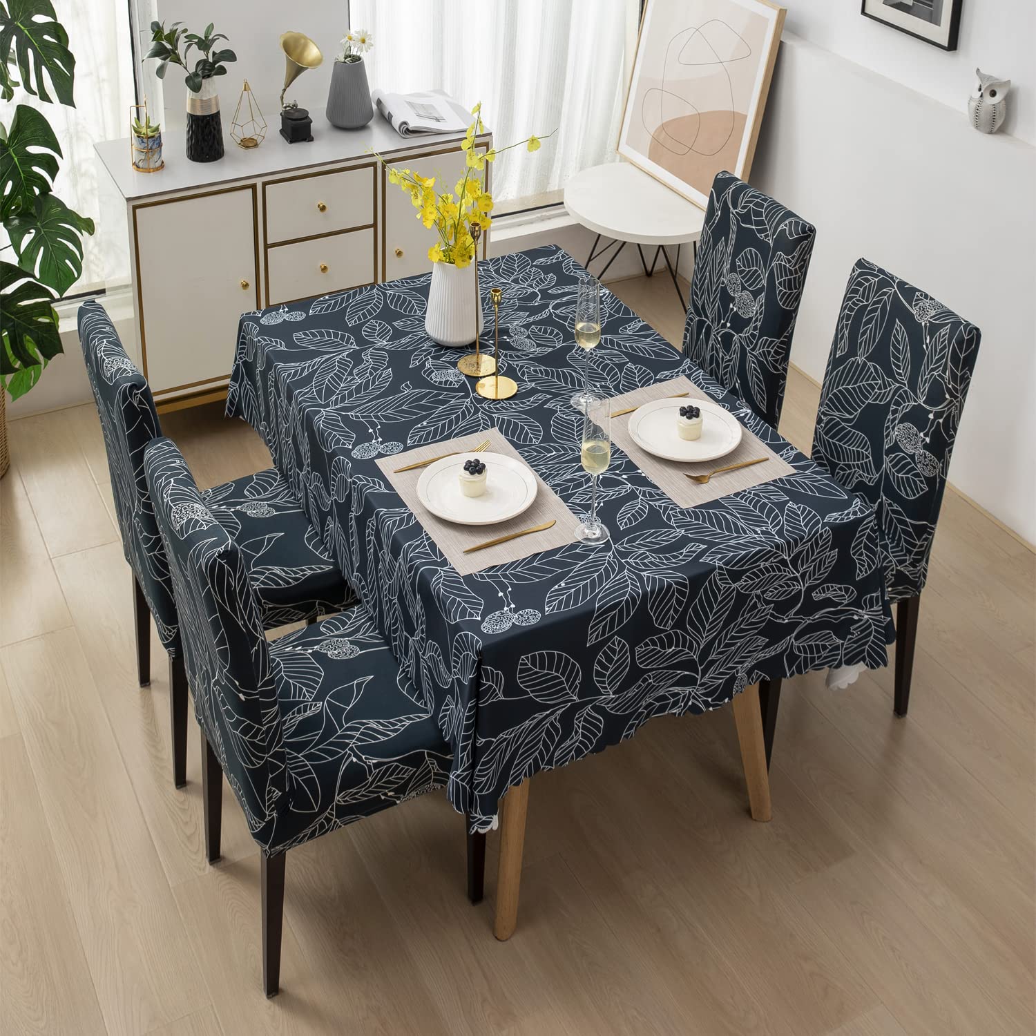 Dining Table Cover waterproof (140X180 CM, 1 Table Cover only)