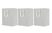 Waterproof Laundry Hamper Collapsible Baskets with Easy Carry Handles Extra Large - White Grey Stripe