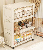 Storage Cabinet with Wheels, Rolling Organizer for Home ( 55CM, Cream)