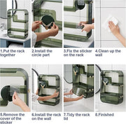 Bathroom Shelves Cabinet Organizer Transparent (White)