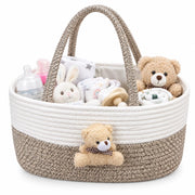 Baby Diaper Caddy Organizer Cotton Rope Basket